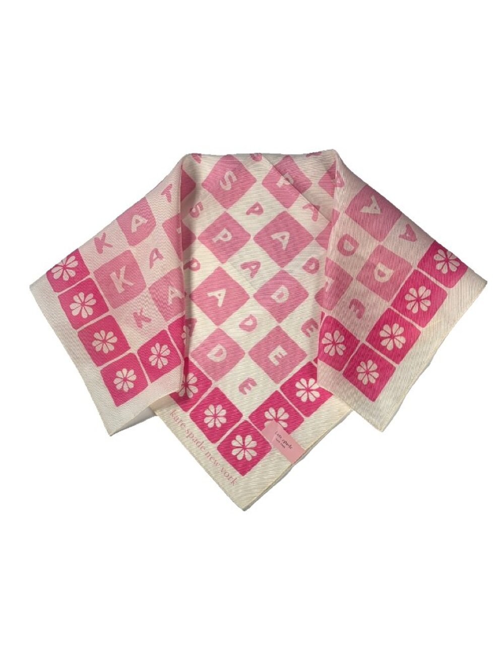Kate Spade New York Pink Cotton Silk Scarf NWT 22.5"